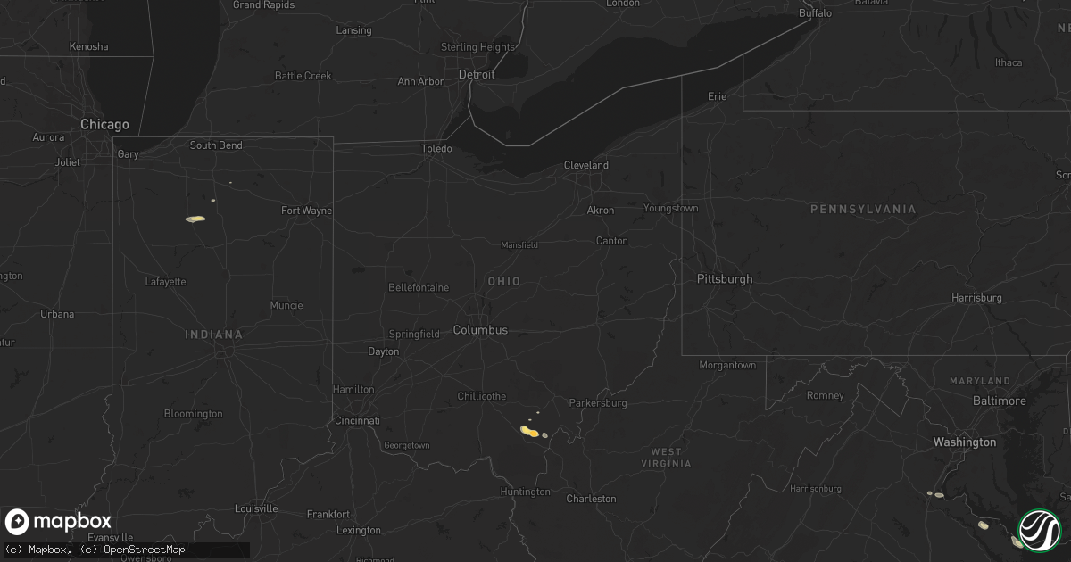 Hail map in Ohio on June 15, 2015