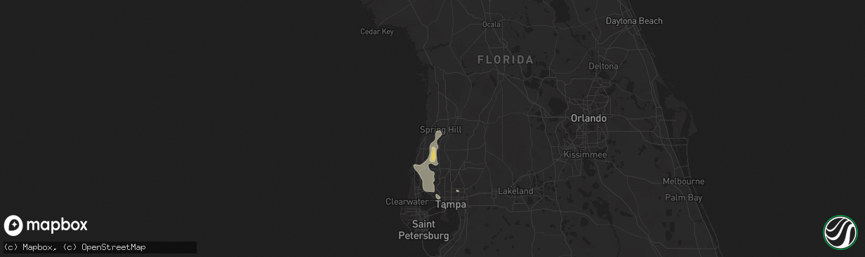 Hail map in Spring Hill, FL on June 15, 2015