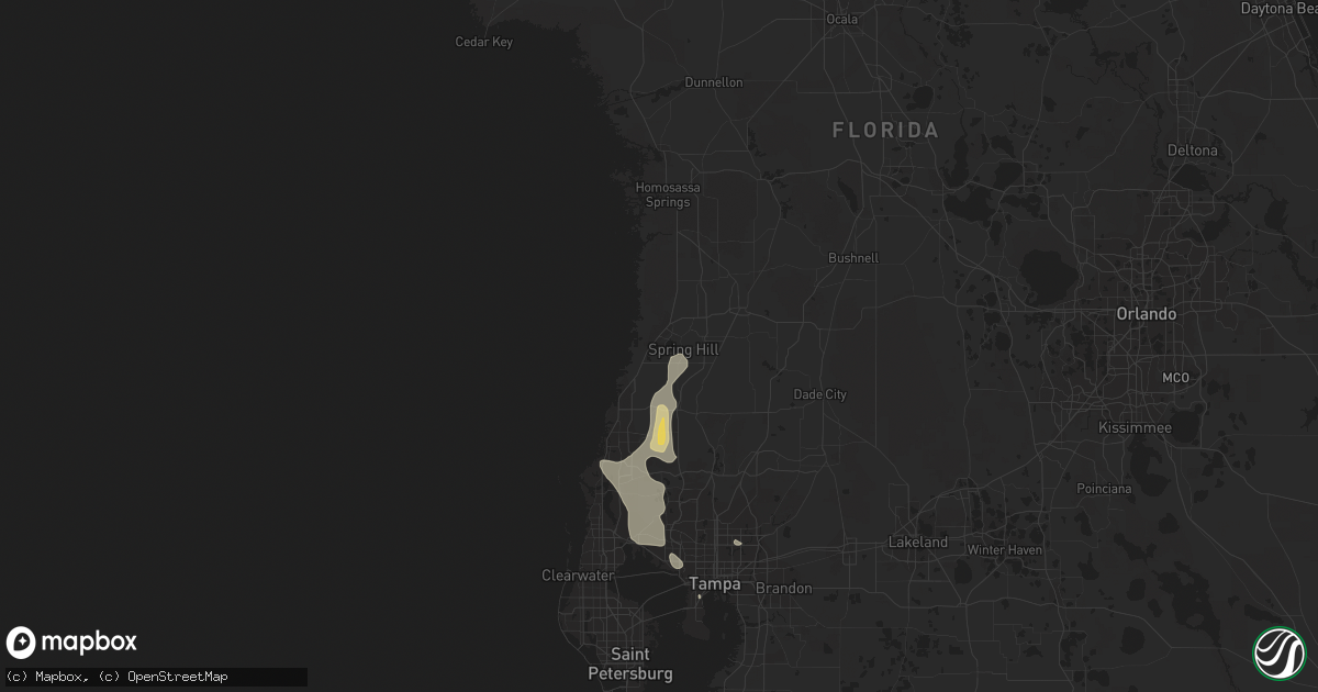 Hail map in Spring Hill, FL on June 15, 2015