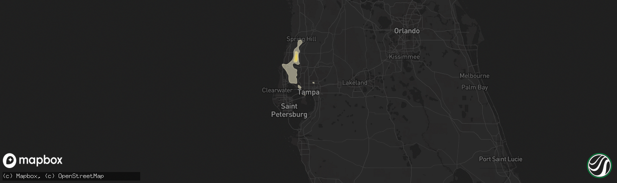 Hail map in Tampa, FL on June 15, 2015