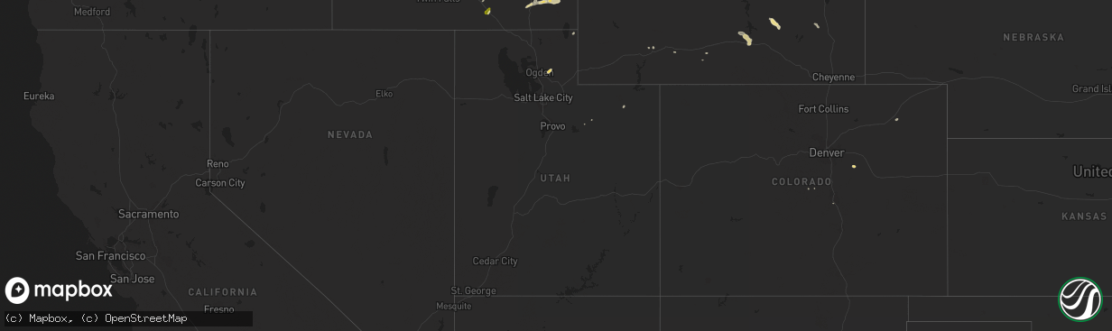 Hail map in Utah on June 15, 2015