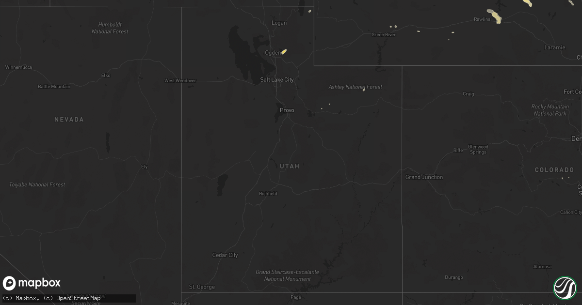 Hail map in Utah on June 15, 2015