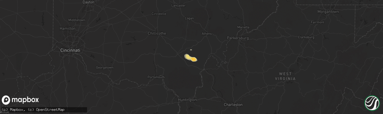 Hail map in Vinton, OH on June 15, 2015