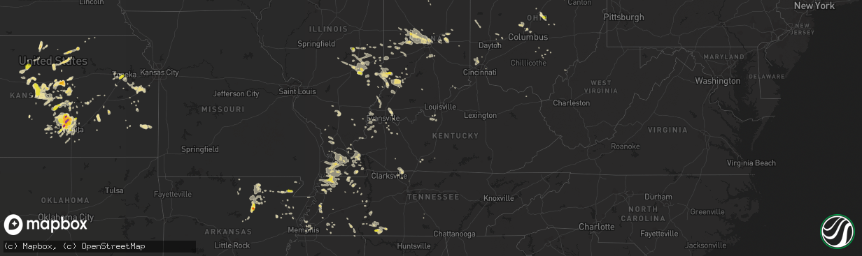 Hail map in Kentucky on June 15, 2016