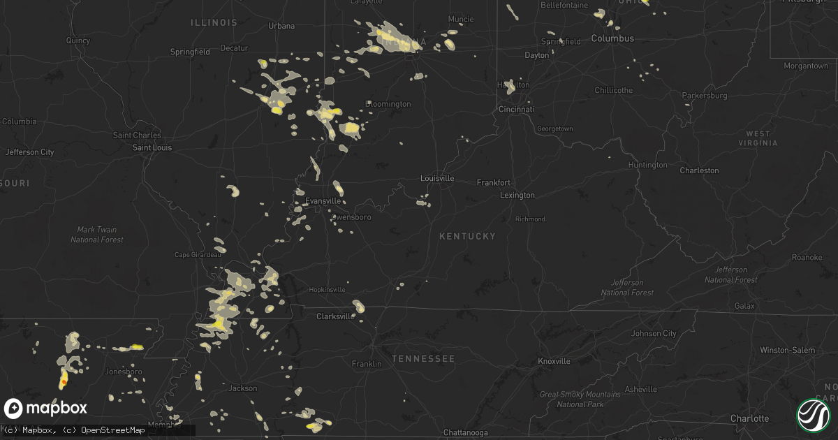 Hail map in Kentucky on June 15, 2016
