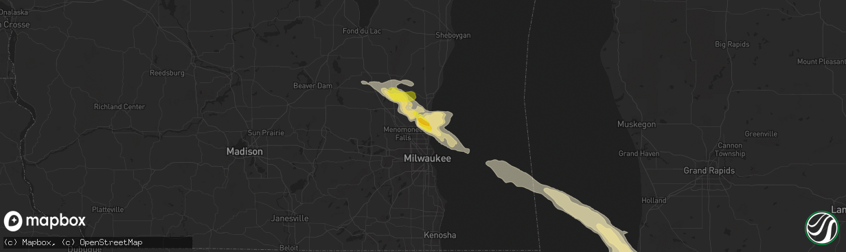 Hail map in Mequon, WI on June 15, 2016