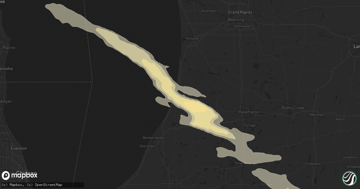 Hail map in South Haven, MI on June 15, 2016
