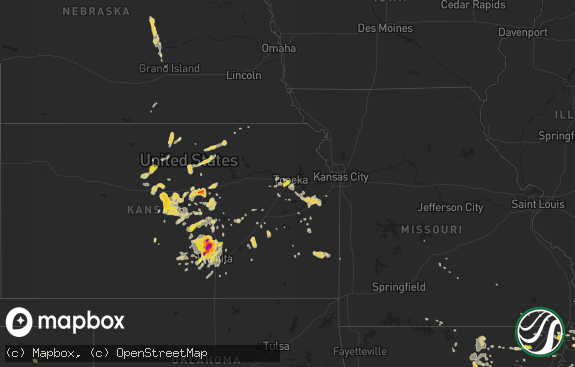 Hail map preview on 06-15-2016