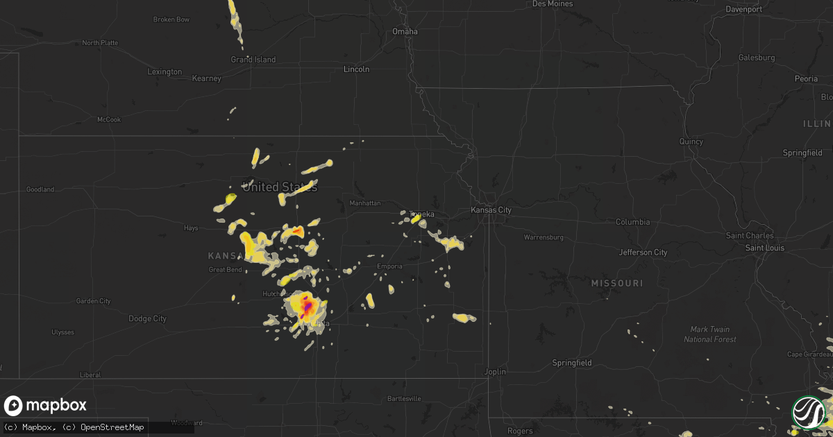 Hail map on June 15, 2016