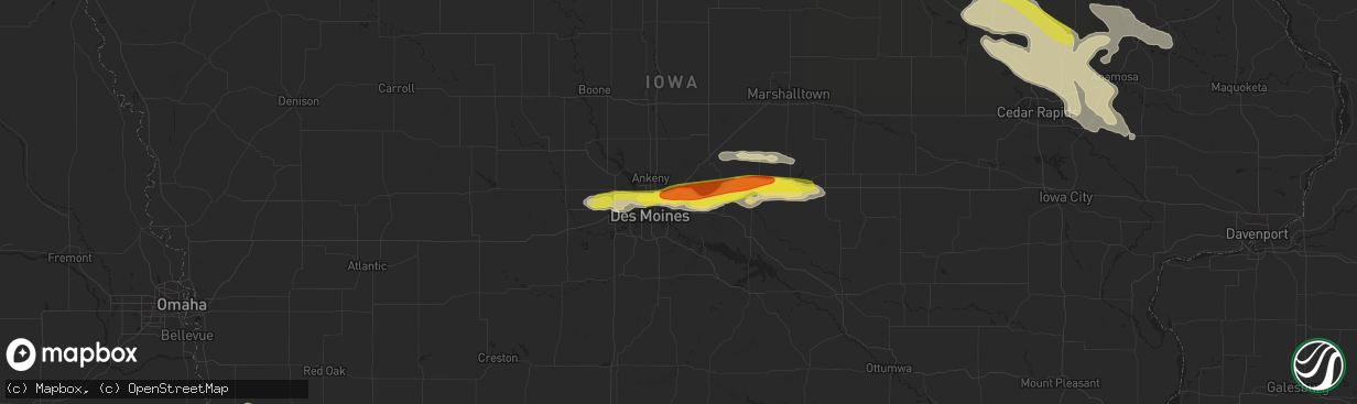 Hail map in Altoona, IA on June 15, 2017