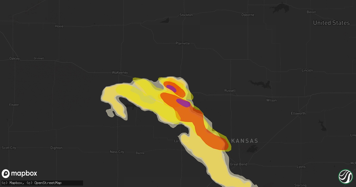 Hail map in Hays, KS on June 15, 2017