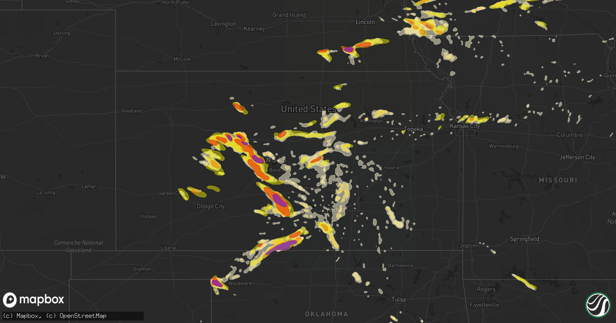 Hail map in Kansas on June 15, 2017