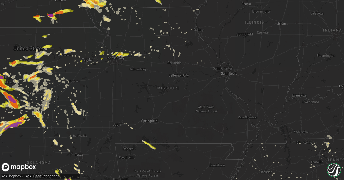 Hail map in Missouri on June 15, 2017