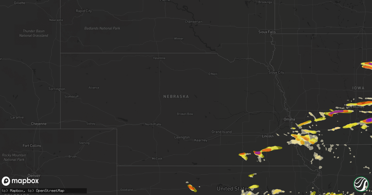 Hail map in Nebraska on June 15, 2017