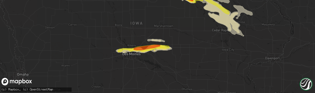 Hail map in Newton, IA on June 15, 2017