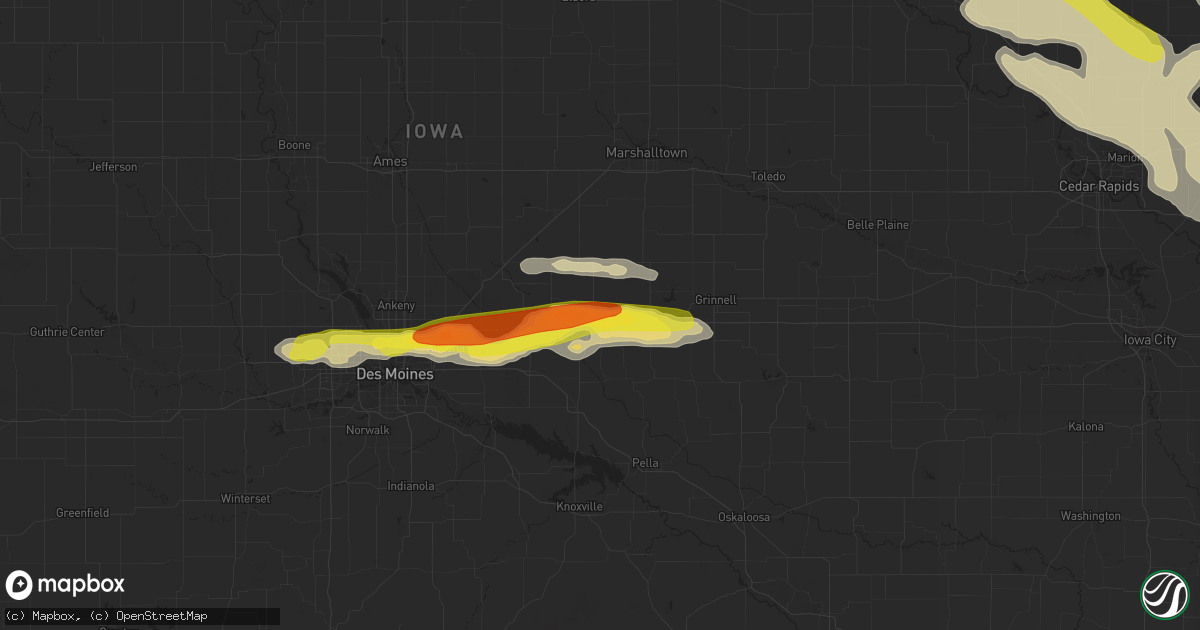 Hail map in Newton, IA on June 15, 2017
