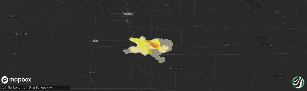 Hail map in Shenandoah, IA on June 15, 2017