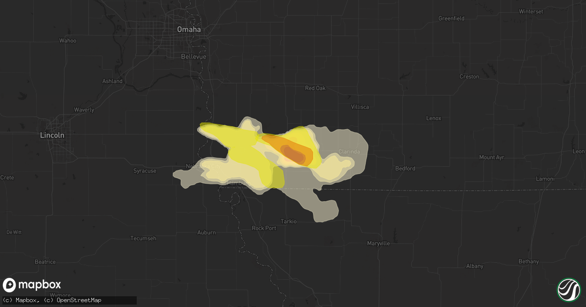 Hail map in Shenandoah, IA on June 15, 2017