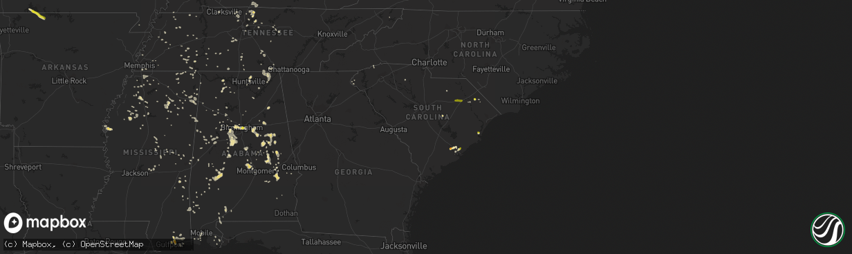 Hail map in South Carolina on June 15, 2017