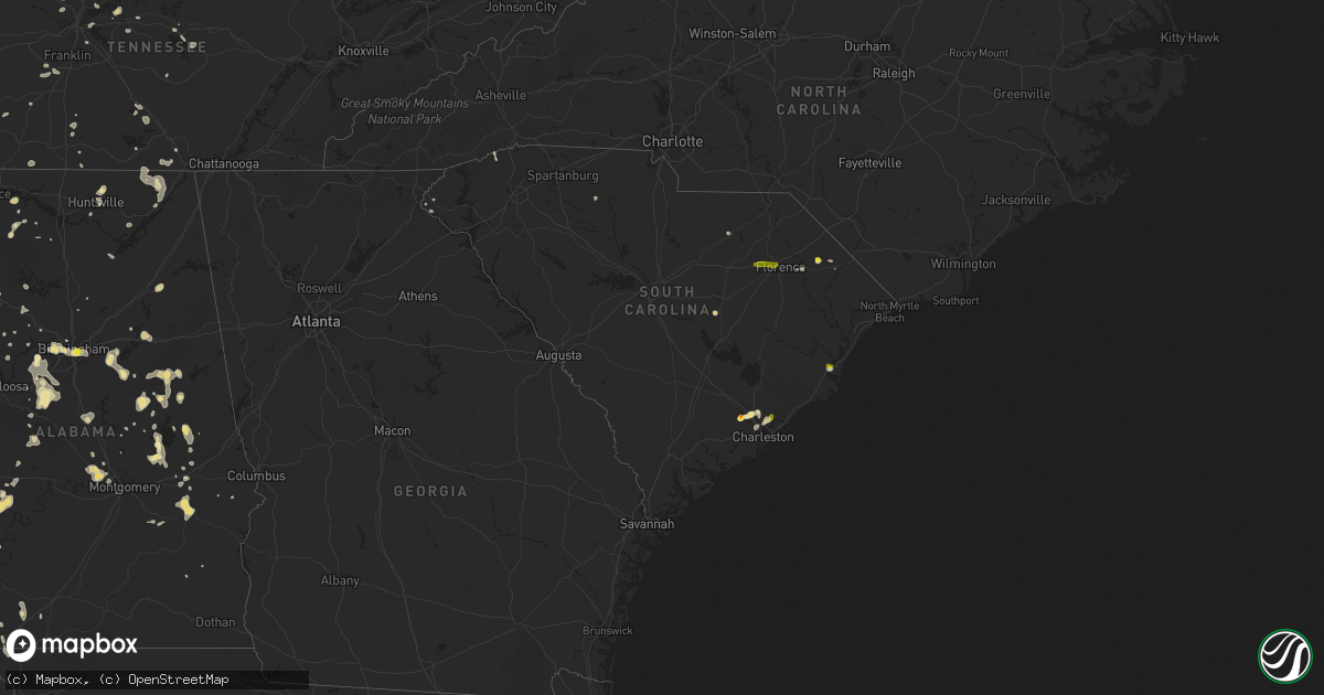 Hail map in South Carolina on June 15, 2017