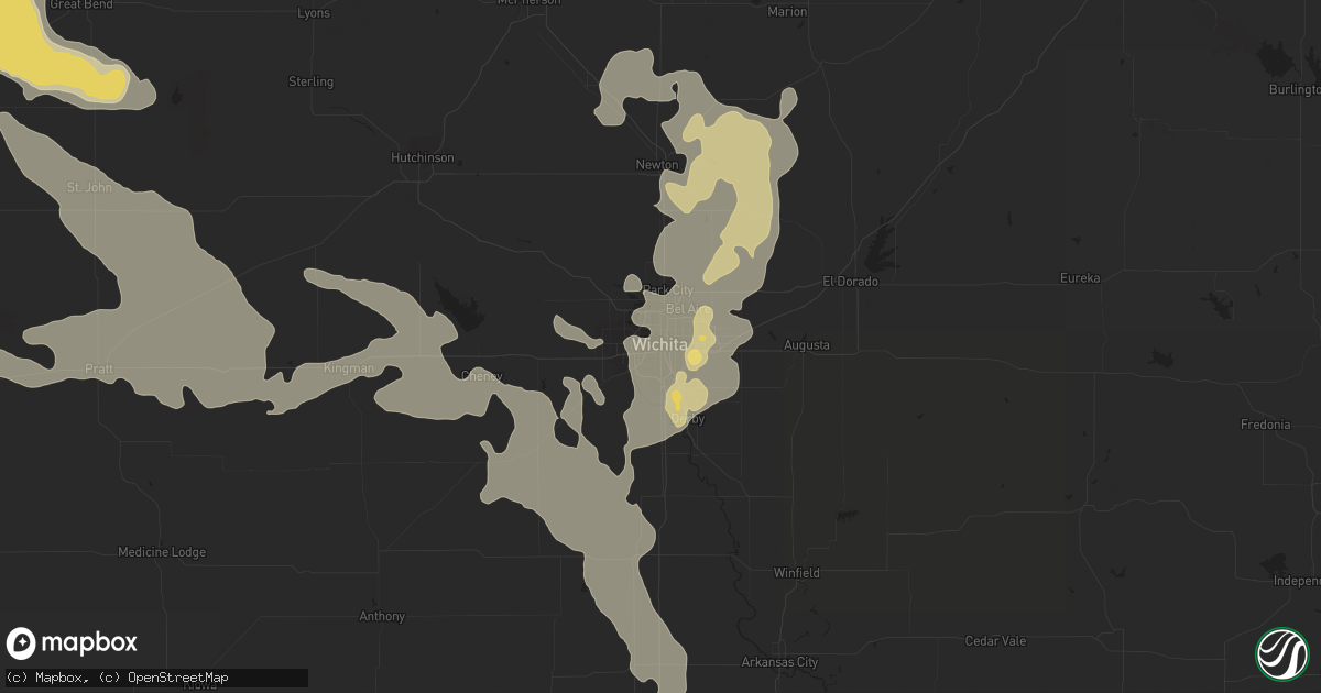 Hail map in Wichita, KS on June 15, 2017