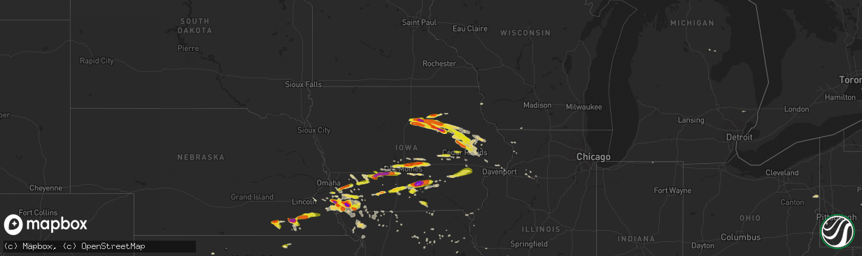 Hail map on June 15, 2017