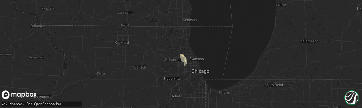 Hail map in Arlington Heights, IL on June 15, 2018