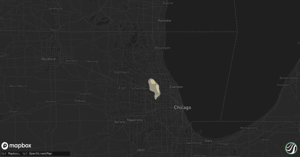 Hail map in Arlington Heights, IL on June 15, 2018
