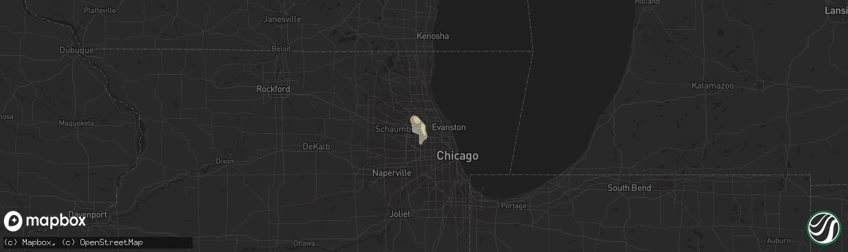 Hail map in Des Plaines, IL on June 15, 2018