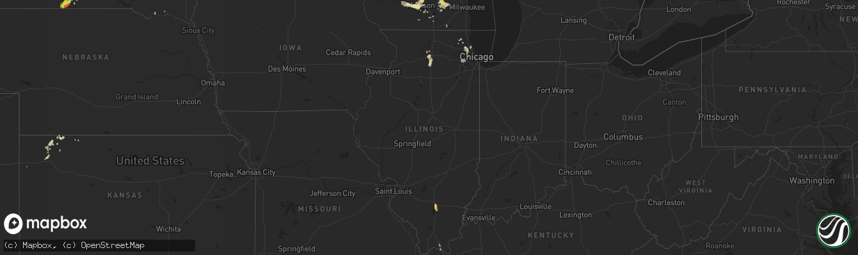 Hail map in Illinois on June 15, 2018