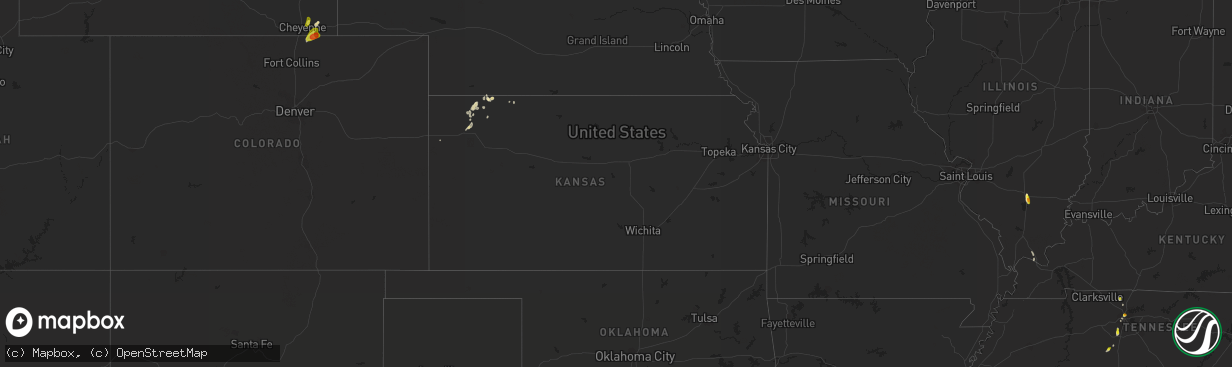 Hail map in Kansas on June 15, 2018