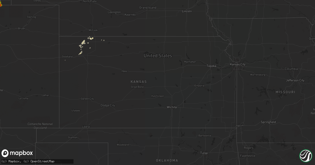 Hail map in Kansas on June 15, 2018