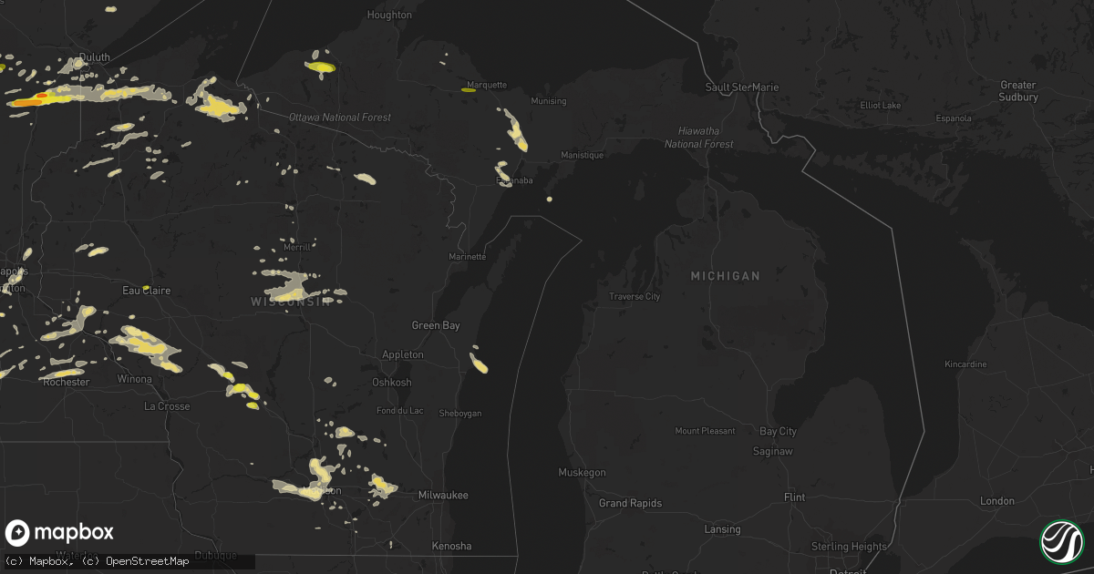 Hail map in Michigan on June 15, 2018