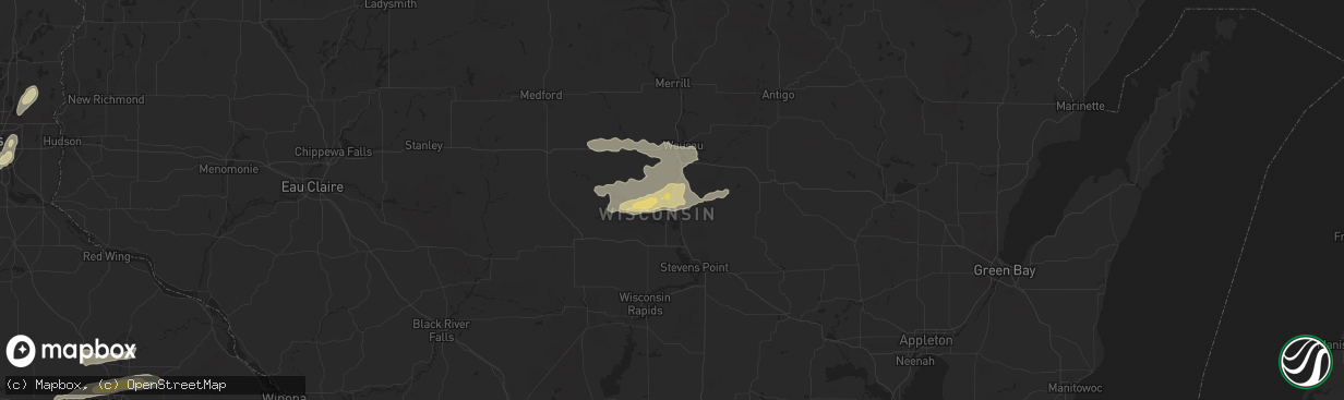 Hail map in Mosinee, WI on June 15, 2018