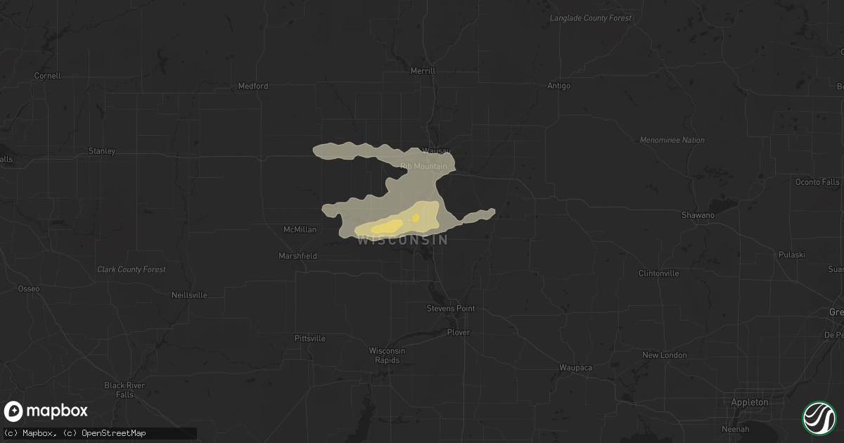 Hail map in Mosinee, WI on June 15, 2018