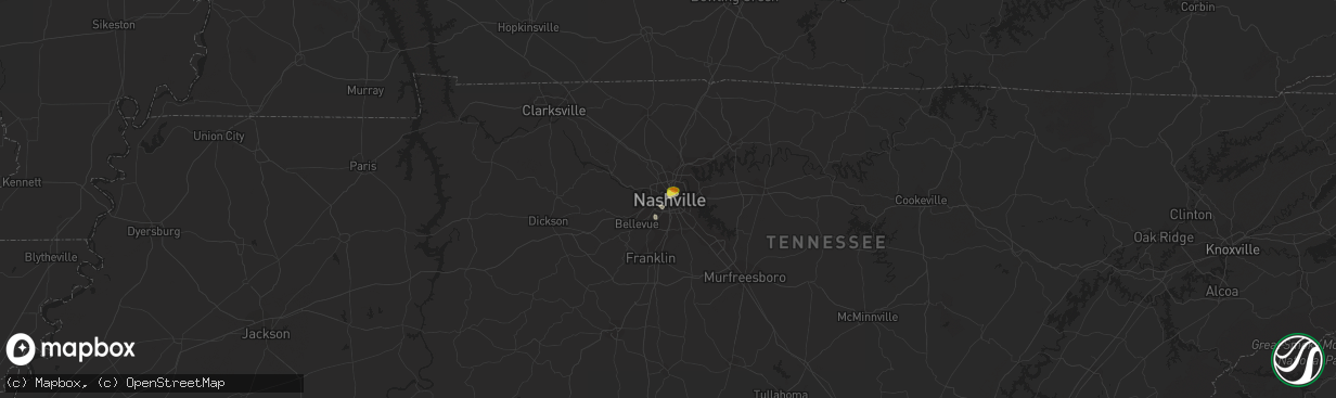 Hail map in Nashville, TN on June 15, 2018