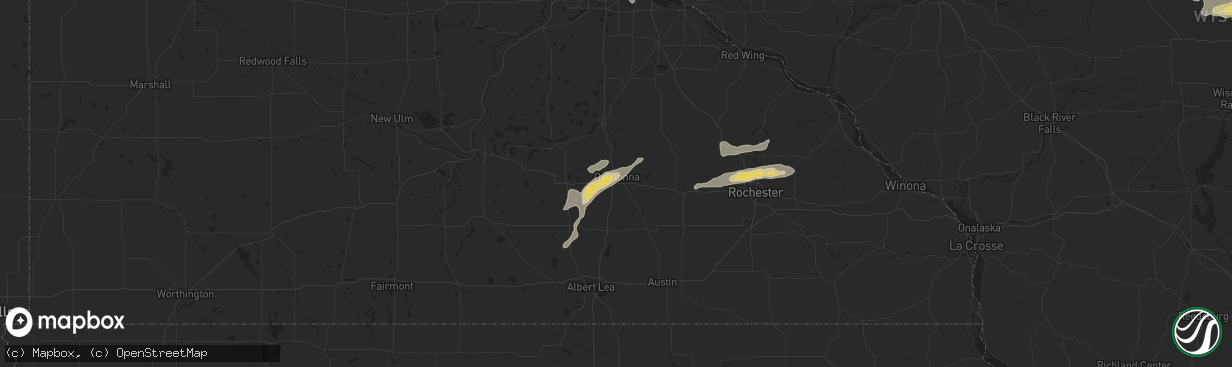 Hail map in Owatonna, MN on June 15, 2018