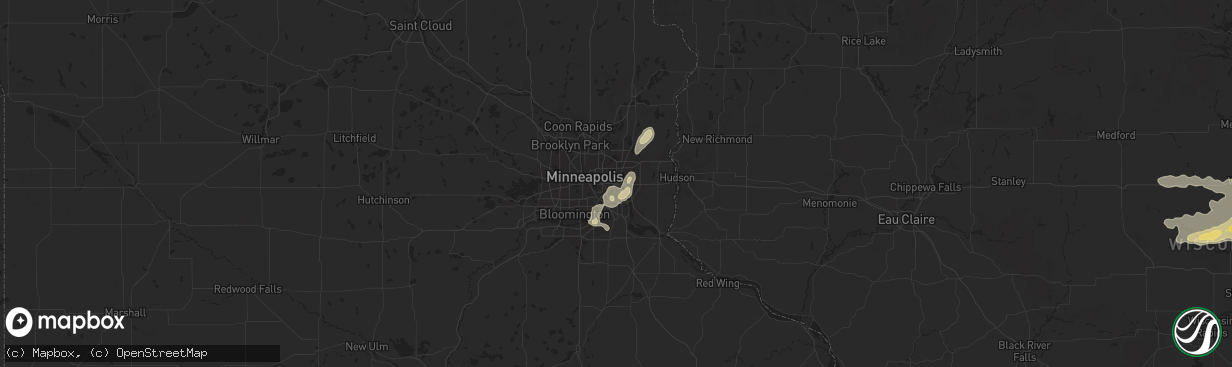 Hail map in Saint Paul, MN on June 15, 2018