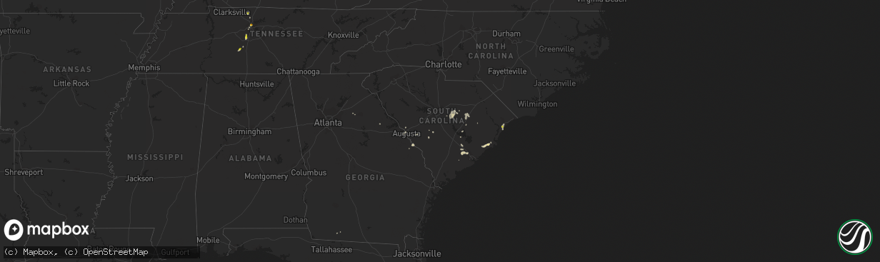 Hail map in South Carolina on June 15, 2018