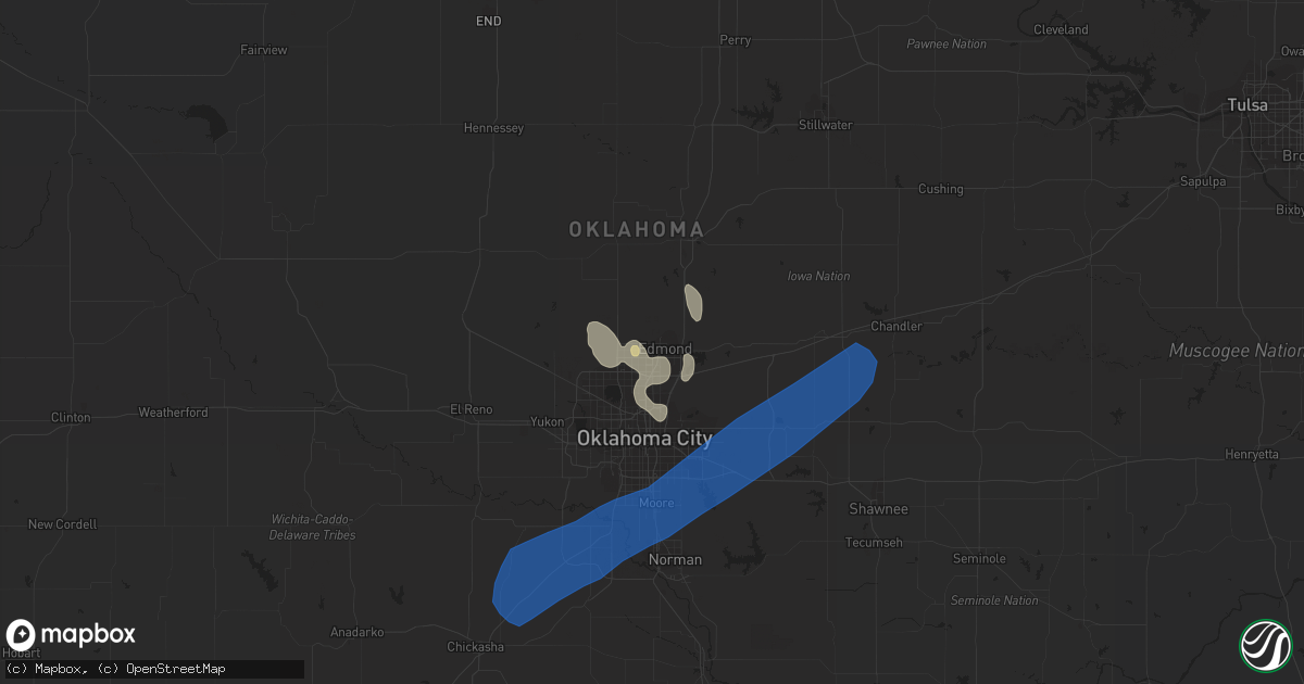 Hail map in Edmond, OK on June 15, 2019