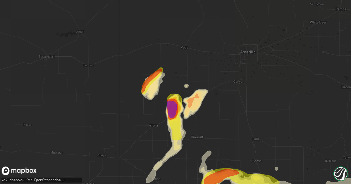 Hail map in Hereford, TX on June 15, 2019