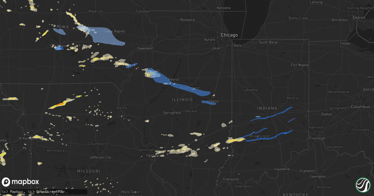 Hail map in Illinois on June 15, 2019