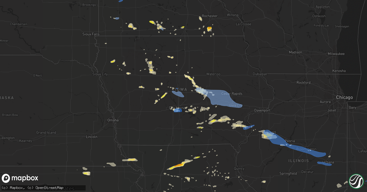 Hail map in Iowa on June 15, 2019