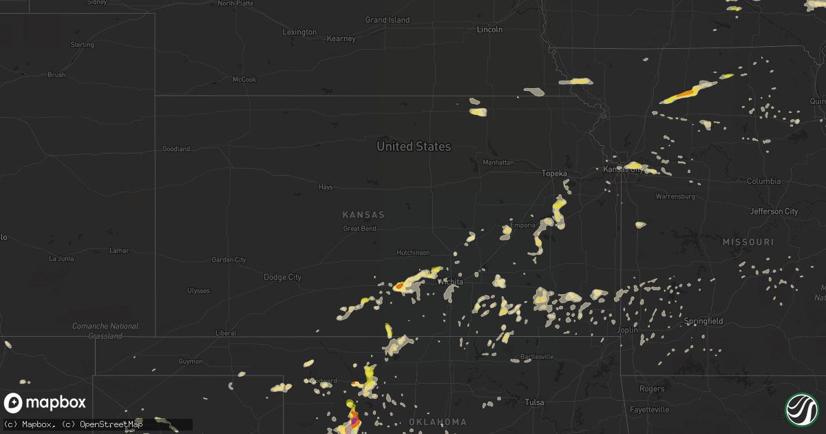 Hail map in Kansas on June 15, 2019
