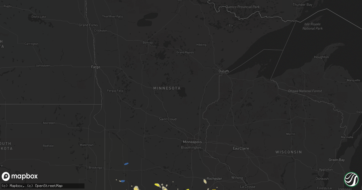 Hail map in Minnesota on June 15, 2019