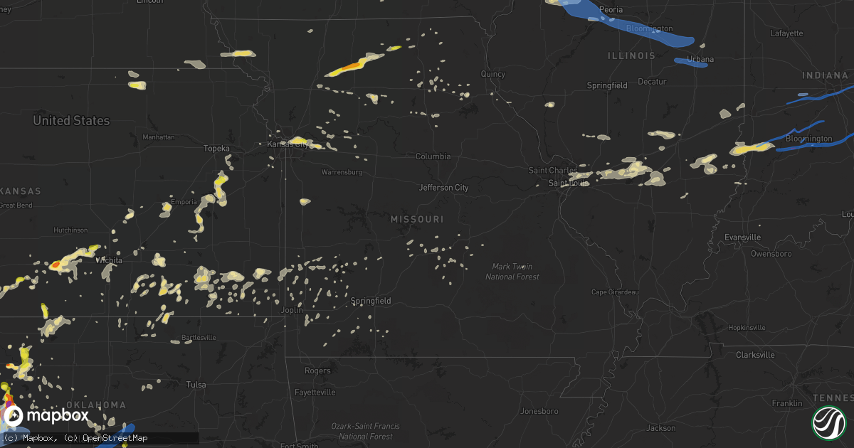 Hail map in Missouri on June 15, 2019
