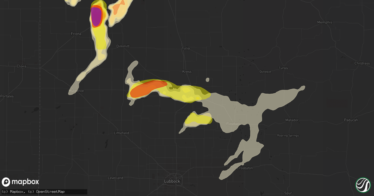 Hail map in Plainview, TX on June 15, 2019