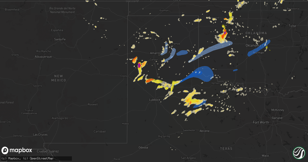 Hail map on June 15, 2019