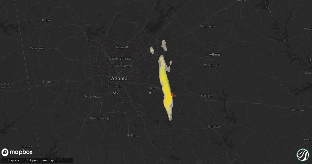 Hail map in Conyers, GA on June 15, 2020
