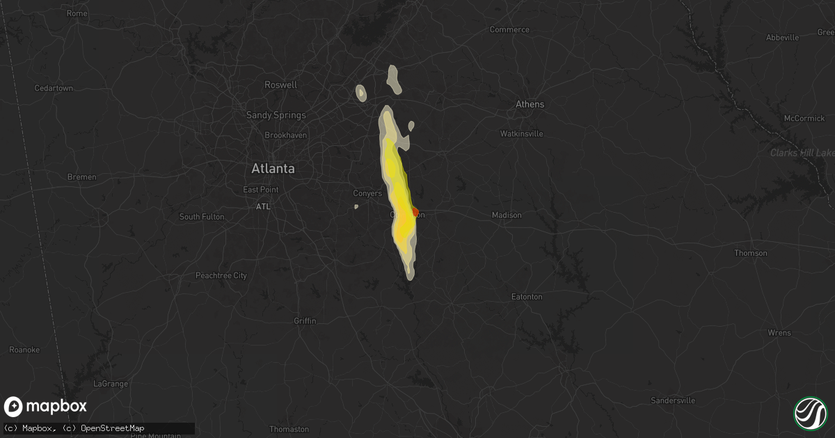 Hail map in Covington, GA on June 15, 2020